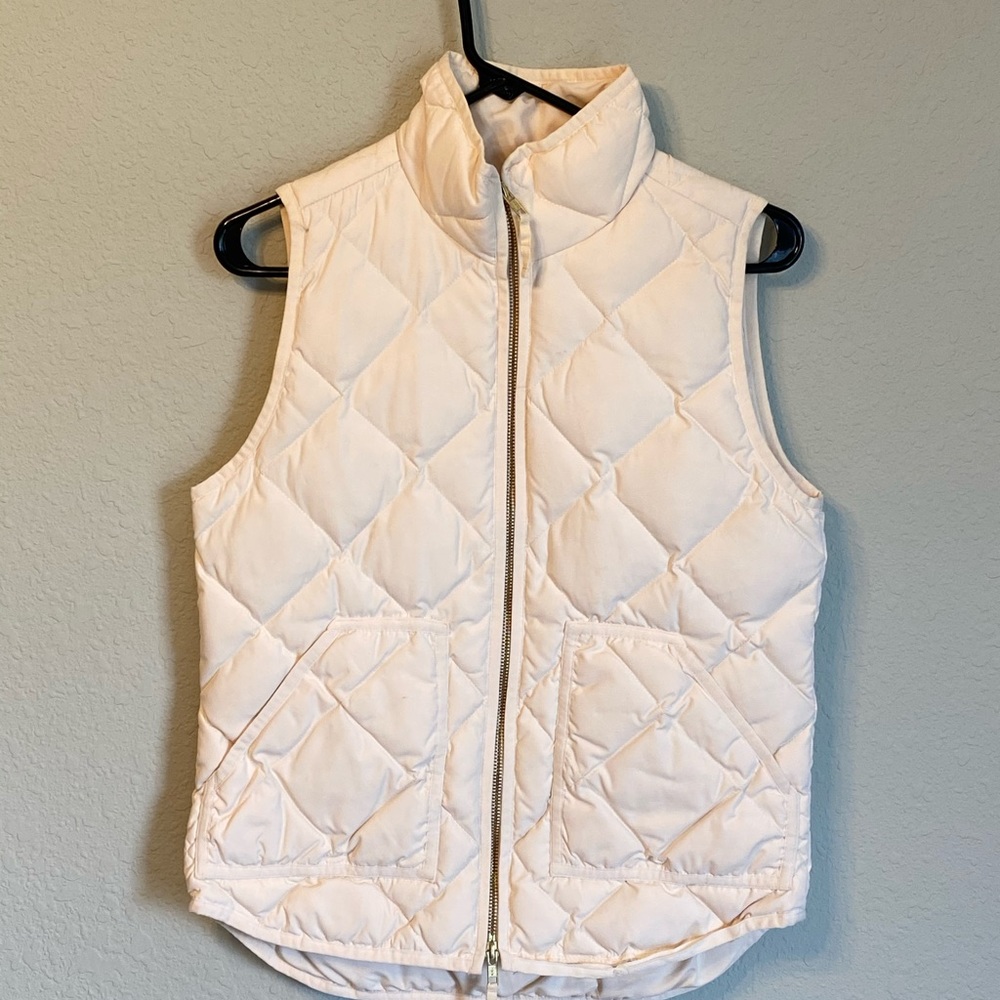 J Crew Cream Puffer Vest